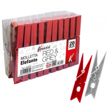 MOLLETTA ELEFANTE SET 20PZ. ROSSA/GRIGIA (48pz)